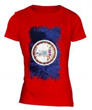 Virginia State Grunge Flag Ladies T-Shirt