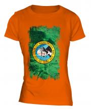 Washington State Grunge Flag Ladies T-Shirt