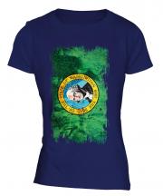 Washington State Grunge Flag Ladies T-Shirt