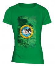 Washington State Grunge Flag Ladies T-Shirt