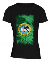 Washington State Grunge Flag Ladies T-Shirt