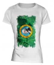 Washington State Grunge Flag Ladies T-Shirt