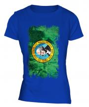 Washington State Grunge Flag Ladies T-Shirt
