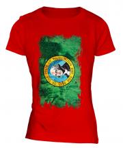 Washington State Grunge Flag Ladies T-Shirt