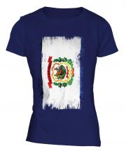 West Virginia State Grunge Flag Ladies T-Shirt