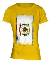 West Virginia State Grunge Flag Ladies T-Shirt