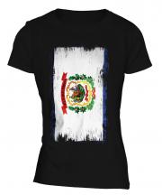 West Virginia State Grunge Flag Ladies T-Shirt