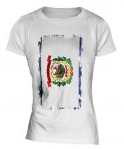 West Virginia State Grunge Flag Ladies T-Shirt
