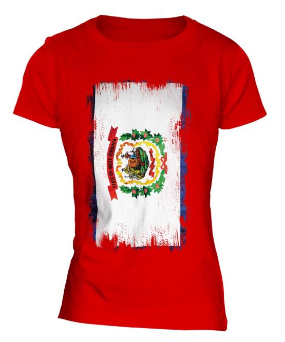West Virginia State Grunge Flag Ladies T-Shirt