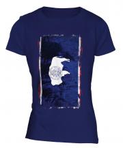 Wyoming State Grunge Flag Ladies T-Shirt