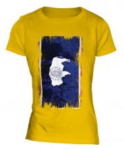 Wyoming State Grunge Flag Ladies T-Shirt