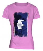 Wyoming State Grunge Flag Ladies T-Shirt