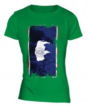 Wyoming State Grunge Flag Ladies T-Shirt