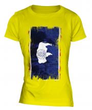Wyoming State Grunge Flag Ladies T-Shirt