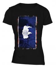 Wyoming State Grunge Flag Ladies T-Shirt