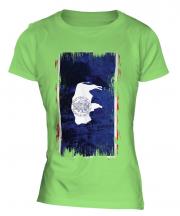 Wyoming State Grunge Flag Ladies T-Shirt