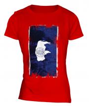 Wyoming State Grunge Flag Ladies T-Shirt