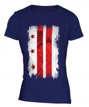 Washington Dc Grunge Flag Ladies T-Shirt