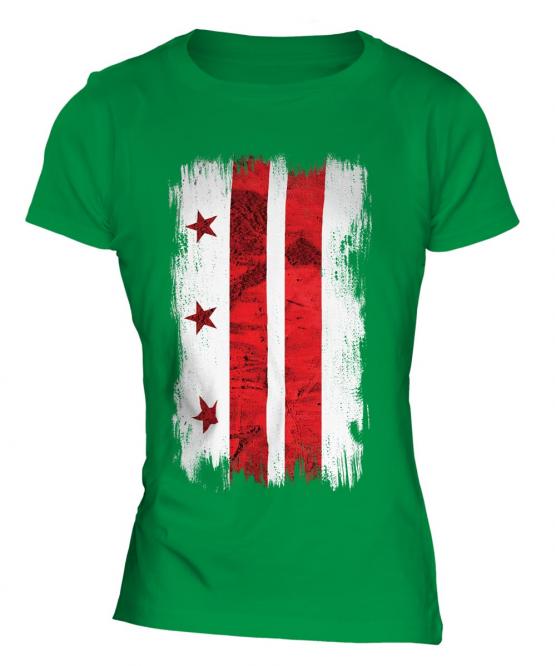Washington Dc Grunge Flag Ladies T-Shirt