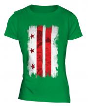 Washington Dc Grunge Flag Ladies T-Shirt