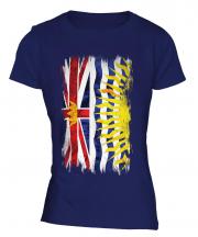 British Columbia Grunge Flag Ladies T-Shirt