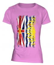 British Columbia Grunge Flag Ladies T-Shirt