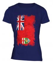 Manitoba Grunge Flag Ladies T-Shirt