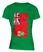 Manitoba Grunge Flag Ladies T-Shirt
