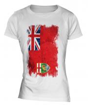 Manitoba Grunge Flag Ladies T-Shirt