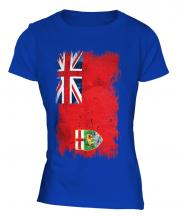 Manitoba Grunge Flag Ladies T-Shirt