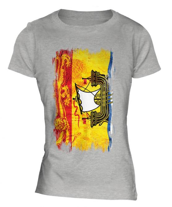New Brunswick Grunge Flag Ladies T-Shirt
