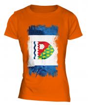 Northwest Territories Grunge Flag Ladies T-Shirt