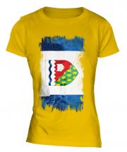 Northwest Territories Grunge Flag Ladies T-Shirt