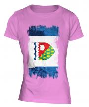 Northwest Territories Grunge Flag Ladies T-Shirt