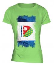 Northwest Territories Grunge Flag Ladies T-Shirt