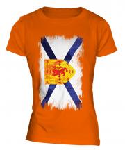 Nova Scotia Grunge Flag Ladies T-Shirt