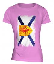 Nova Scotia Grunge Flag Ladies T-Shirt