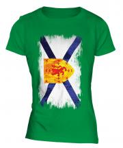 Nova Scotia Grunge Flag Ladies T-Shirt