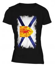 Nova Scotia Grunge Flag Ladies T-Shirt