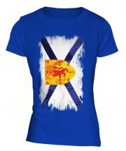 Nova Scotia Grunge Flag Ladies T-Shirt
