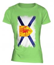 Nova Scotia Grunge Flag Ladies T-Shirt