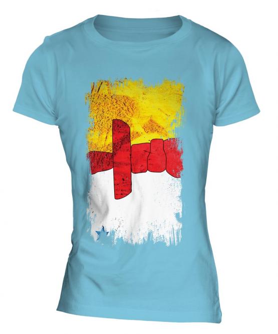 Nunavut Grunge Flag Ladies T-Shirt