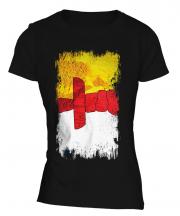 Nunavut Grunge Flag Ladies T-Shirt