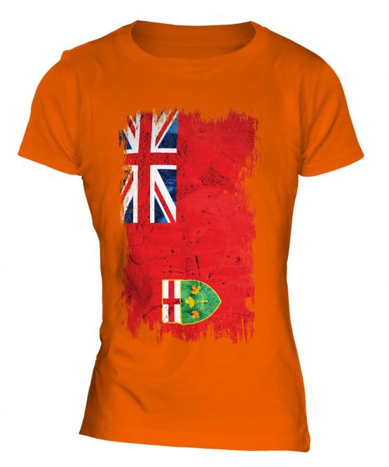 Ontario Grunge Flag Ladies T-Shirt