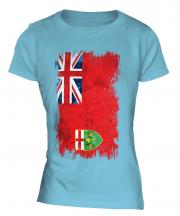 Ontario Grunge Flag Ladies T-Shirt