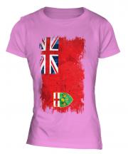 Ontario Grunge Flag Ladies T-Shirt