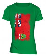 Ontario Grunge Flag Ladies T-Shirt