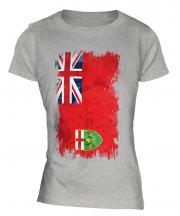 Ontario Grunge Flag Ladies T-Shirt