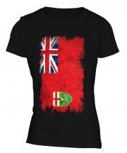 Ontario Grunge Flag Ladies T-Shirt
