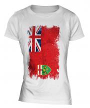 Ontario Grunge Flag Ladies T-Shirt